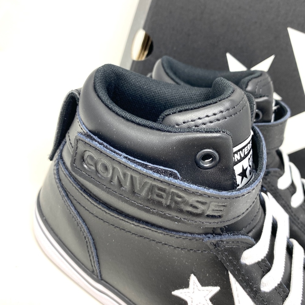 Converse Pro Blaze Strap All Star High Top Black Leather Women Sneakers 663608C - Picture 3 of 11